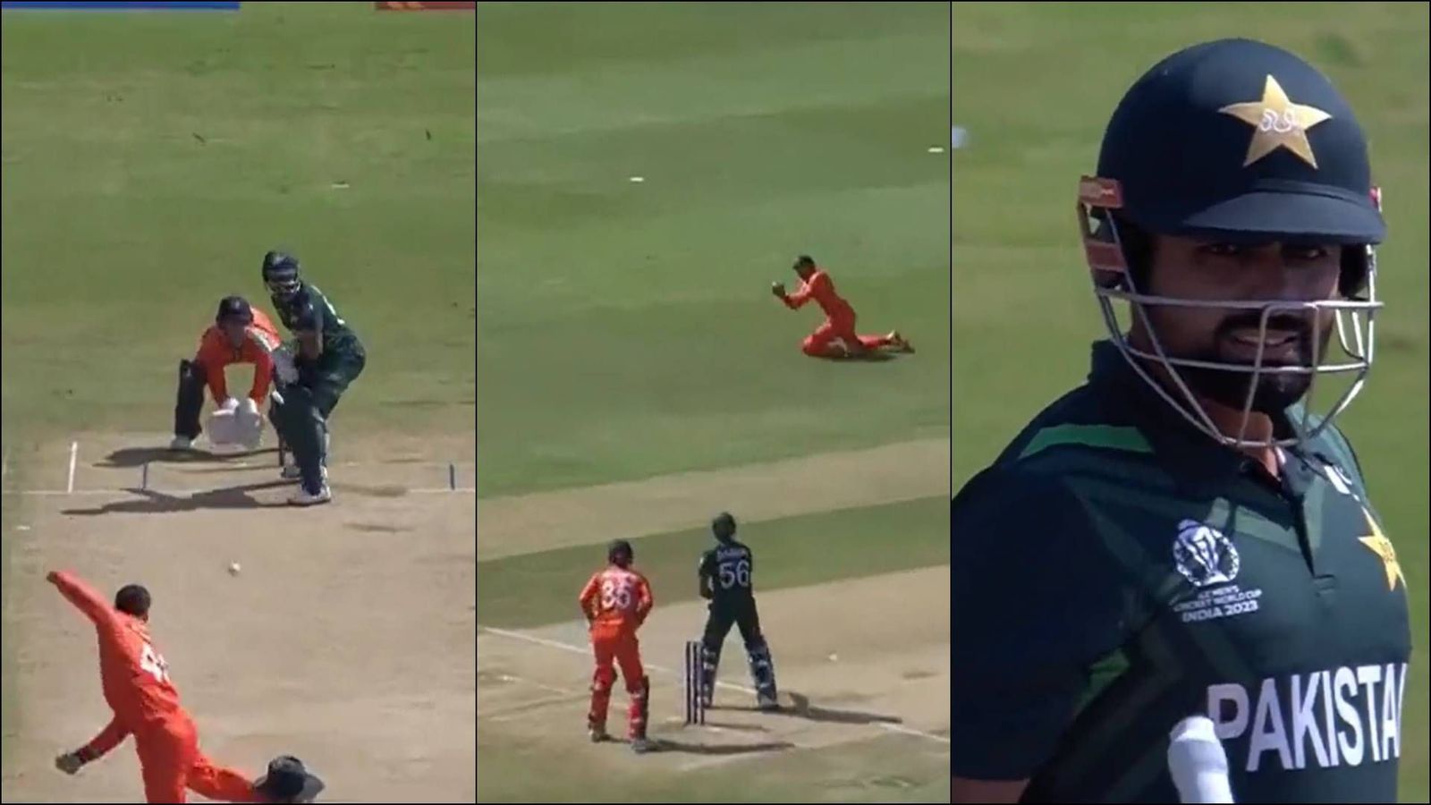 After bashing part-time Aussie spinners in warm-up game, Babar Azam falls into South Africa-born Dutch spinner's trap Babar Azam's wicket to Colin Ackermann (Screengrab: Hotstar)