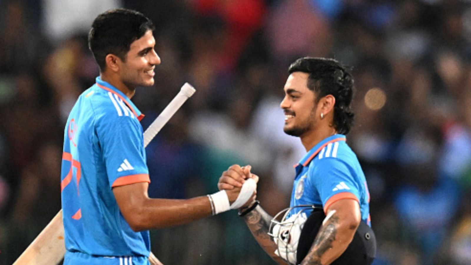 ODI World Cup 2023: Ishan Kishan enjoys extended net session, likely to replace Shubman Gill for match against Australia India's Shubman Gill (L) and his teammate Ishan Kishan celebrate their win at the end of the Asia Cup 2023 one-day international (ODI) final cricket match between India and Sri Lanka at the R. Premadasa Stadium in Colombo on September 17, 2023.