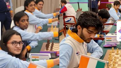 Asian Games 2023: Praggnanandhaa, Humpy lead Indian men's and women's teams to coveted silvers in chess India's women's chess (left) and men's chess players in this frame.
