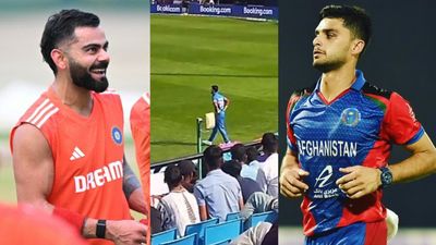 WATCH: Naveen-ul-Haq subjected to non-stop Kohli, Kohli chants in Dharamsala during AFG vs BAN World Cup match India's Virat Kohli and Aghanistan's Naveen-Ul-Haq in this frame.