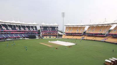 ODI World Cup 2023, IND vs AUS Weather Report: Skies likely to remain cloudy in Chennai but will rain play spoilsport? Check here A general view during an Australian training session during the ICC Men's Cricket World Cup India 2023 at at M. A. Chidambaram Stadium on October 06, 2023 in Chennai, India.