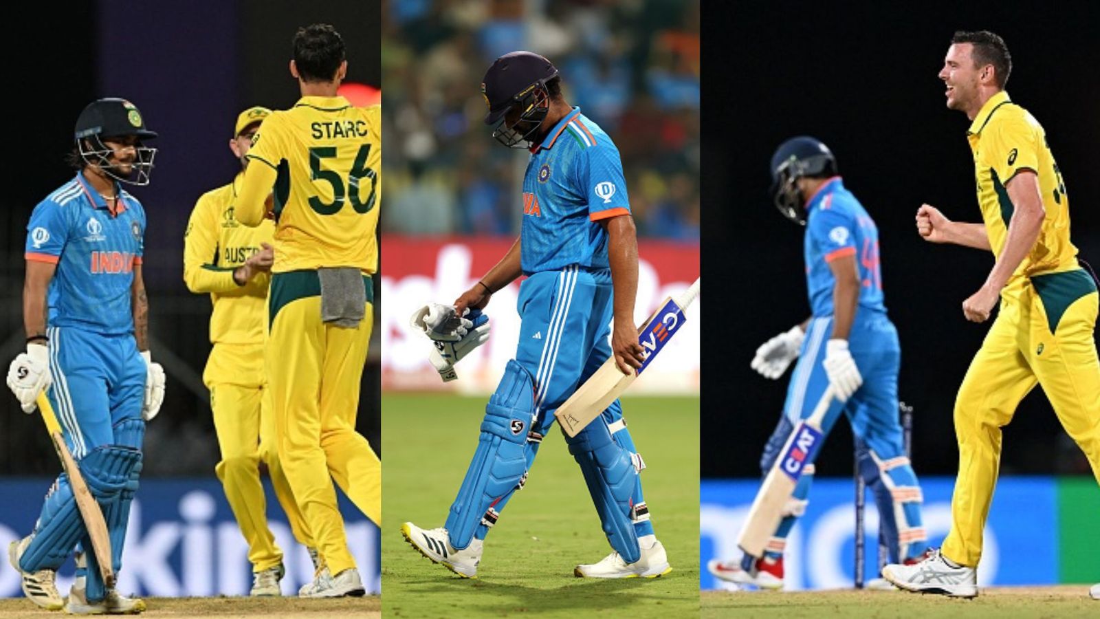 'Never prepared for another heartbreak': Indian batters rattled by Australian pacers, dismiss four of India's top three for duck — Fans go wild (From left to right) Indian batters Ishan Kishan, Rohit Sharma and Shreyas Iyer after losing their wickets in quick succession.