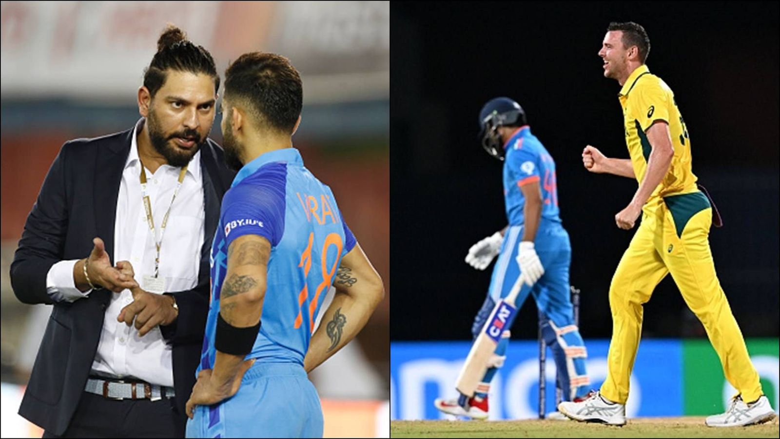 'Need better thinking from Shreyas Iyer': Yuvraj Singh unhappy with India's batting order, wants KL Rahul at no.4 Josh Hazlewood celebrates after taking Shreyas Iyer's wicket (Getty Images)