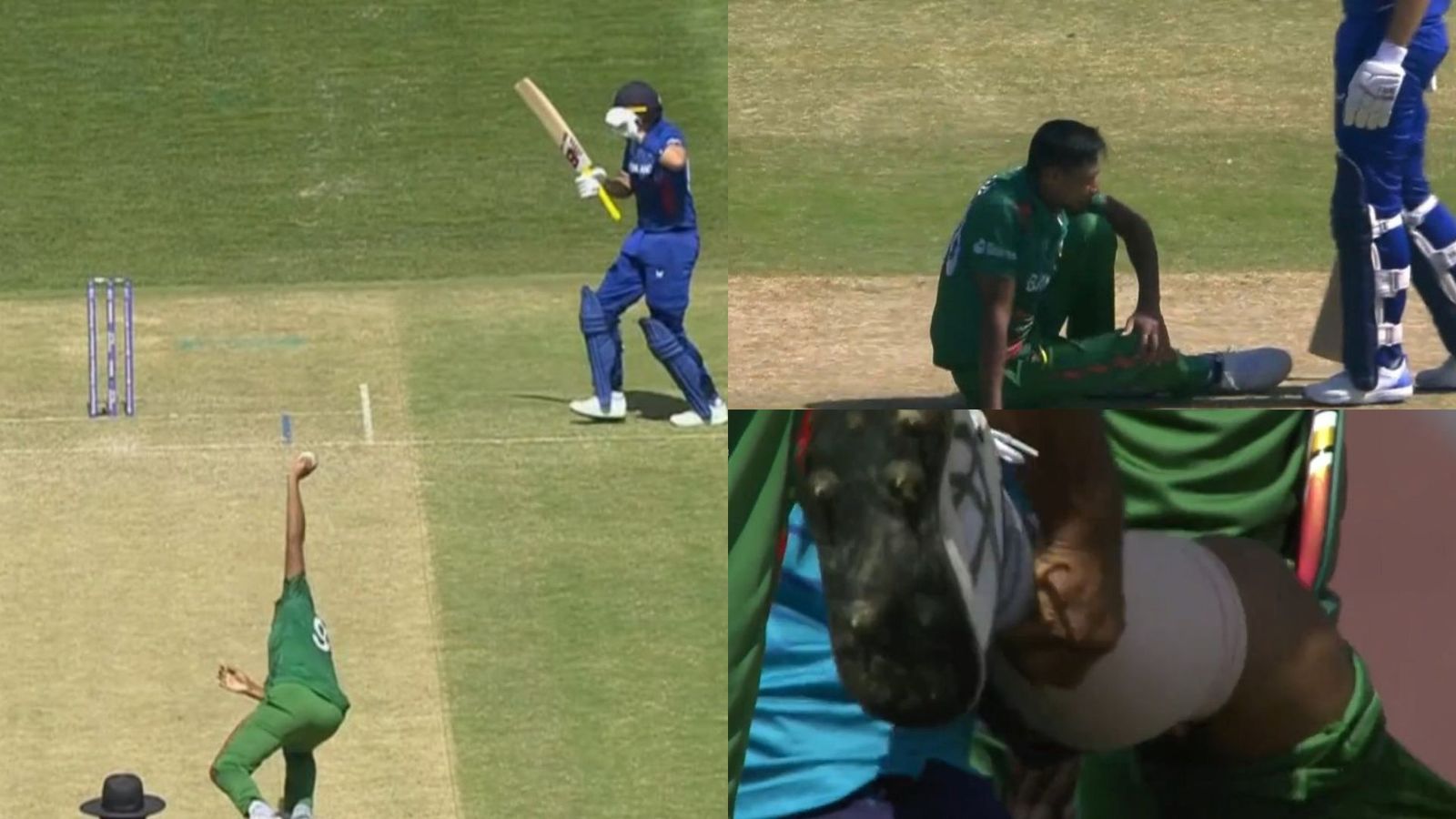 Watch: Mustafizur Rahman falls awkwardly, expresses agonising pain but avoids major injury after Joe Root backs away at the last moment Watch: Mustafizur Rahman falls awkwardly, expresses agonising pain but avoids major injury after Joe Root backs away at the last moment