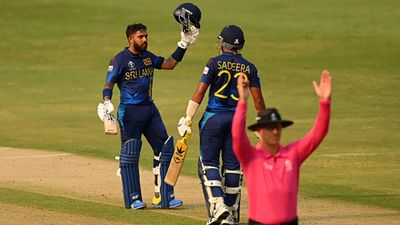 After getting dropped by Imam on 18, Kusal Mendis becomes first Sri Lankan to score a century against Pakistan in World Cup Kusal Mendis celebrates his century against Pakistan (Getty Images)