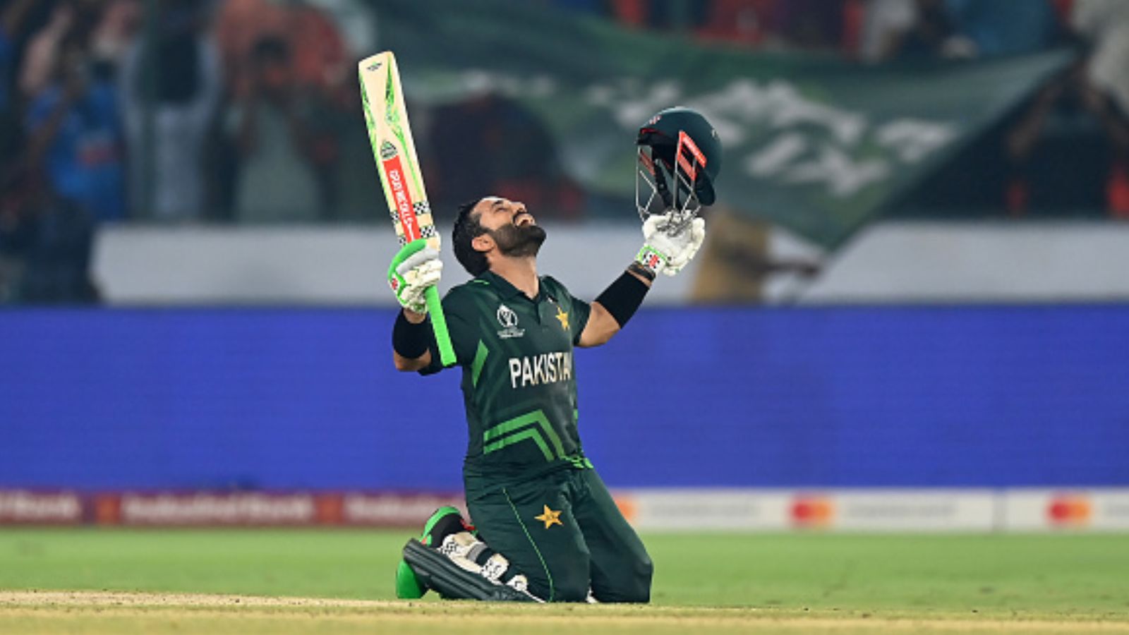 Pakistan's Mohammad Rizwan to bear ICC's serious brunt, MS Dhoni was on the receiving end in 2019; check complete details Mohammad Rizwan of Pakistan celebrates following the ICC Men's Cricket World Cup India 2023 between Pakistan and Sri Lanka at Rajiv Gandhi International Stadium on October 10, 2023 in Hyderabad, India