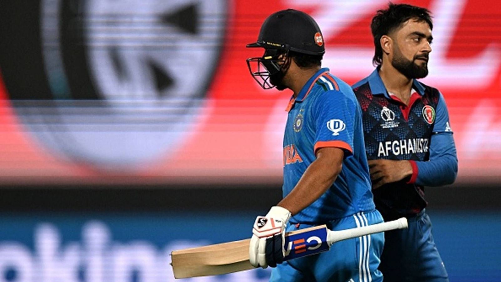 Rohit Sharma's maverick 131 helps India break South Africa's run chase record in ODIs Rashid Khan after Rohit Sharma's wicket (Getty Images)