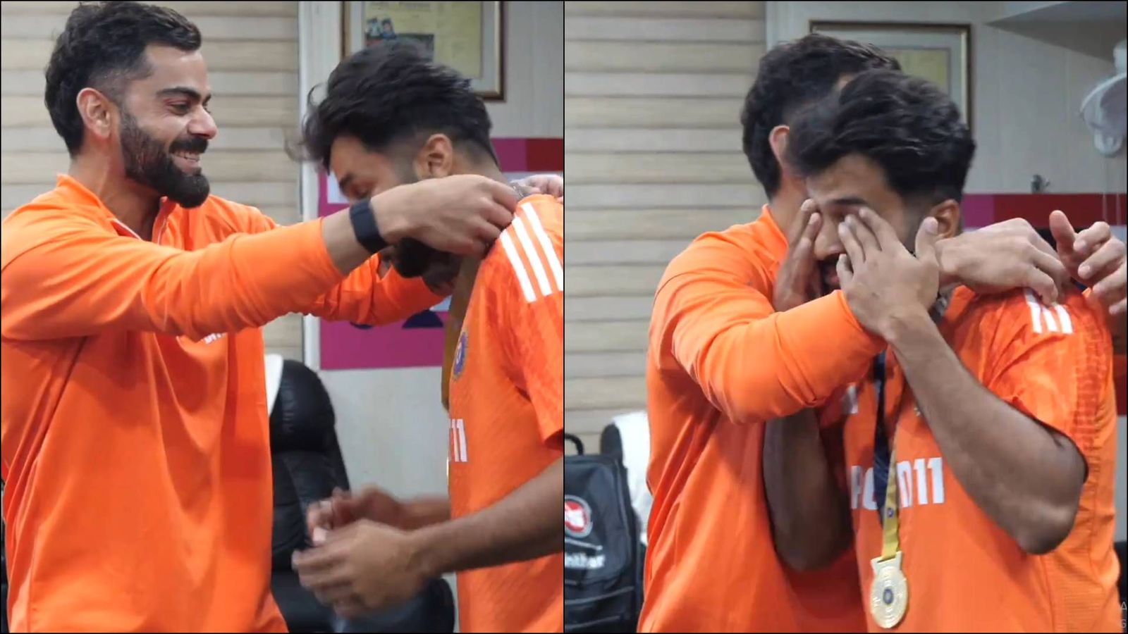 Watch: Shardul Thakur's hilarious reaction after getting gold medal for 'best fielder' from Virat Kohli Virat Kohli giving the gold medal to Shardul Thakur in the dressing room (Screengrab: BCCI)