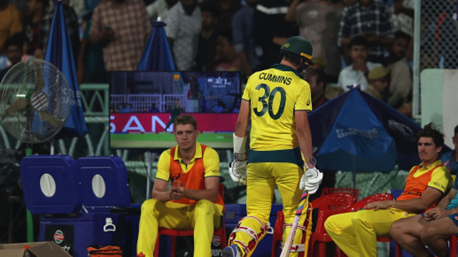 ODI World Cup-winning Australia captain Michael Clarke brutally slams Pat Cummins' brigade, underlines deep-rooted problem Pat Cummins of Australia makes their way off after being dismissed during the ICC Men's Cricket World Cup India 2023 between Australia and South Africa at BRSABVE Cricket Stadium on October 12, 2023 in Lucknow, India.