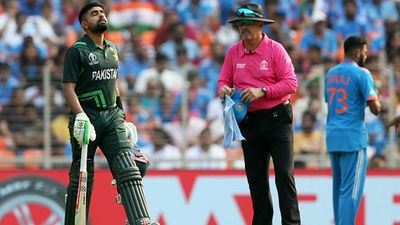 IND vs PAK: Pakistan batters’ terrible record in first 10 overs exposed, continue six-less run in 2023 A dejected Babar Azam after losing his wicket (Getty Images)