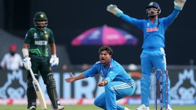 IND vs PAK: Kuldeep Yadav reveals how he conspired Pakistan's dramatic batting collapse, says 'they were not...'  Kuldeep Yadav of India appeals during the ICC Men's Cricket World Cup India 2023 between India and Pakistan at Narendra Modi Stadium on October 14, 2023 in Ahmedabad, India.