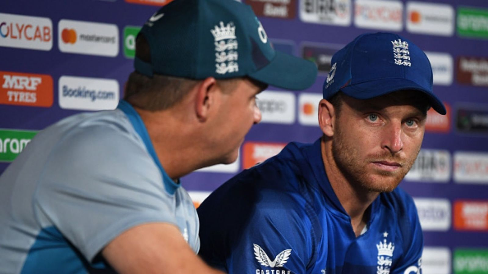 'They have made things difficult for themselves': Mike Atherton lays bare issues plaguing England, calls players 'undercooked' Jos Buttler of England looks on alongside Matthew Mott, Head Coach of England following the ICC Men's Cricket World Cup India 2023 between England and Afghanistan