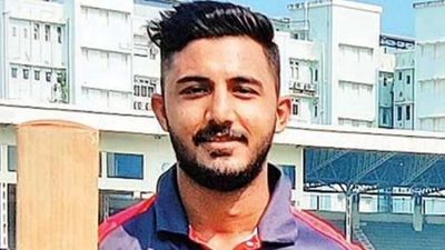 Gujarat's Saurav Chauhan breaks record for fastest fifty in Syed Mushtaq Ali Trophy from just 13 balls, leads side to victory within 8 overs Gujarat's Saurav Chauhan (Screengrab: Twitter)