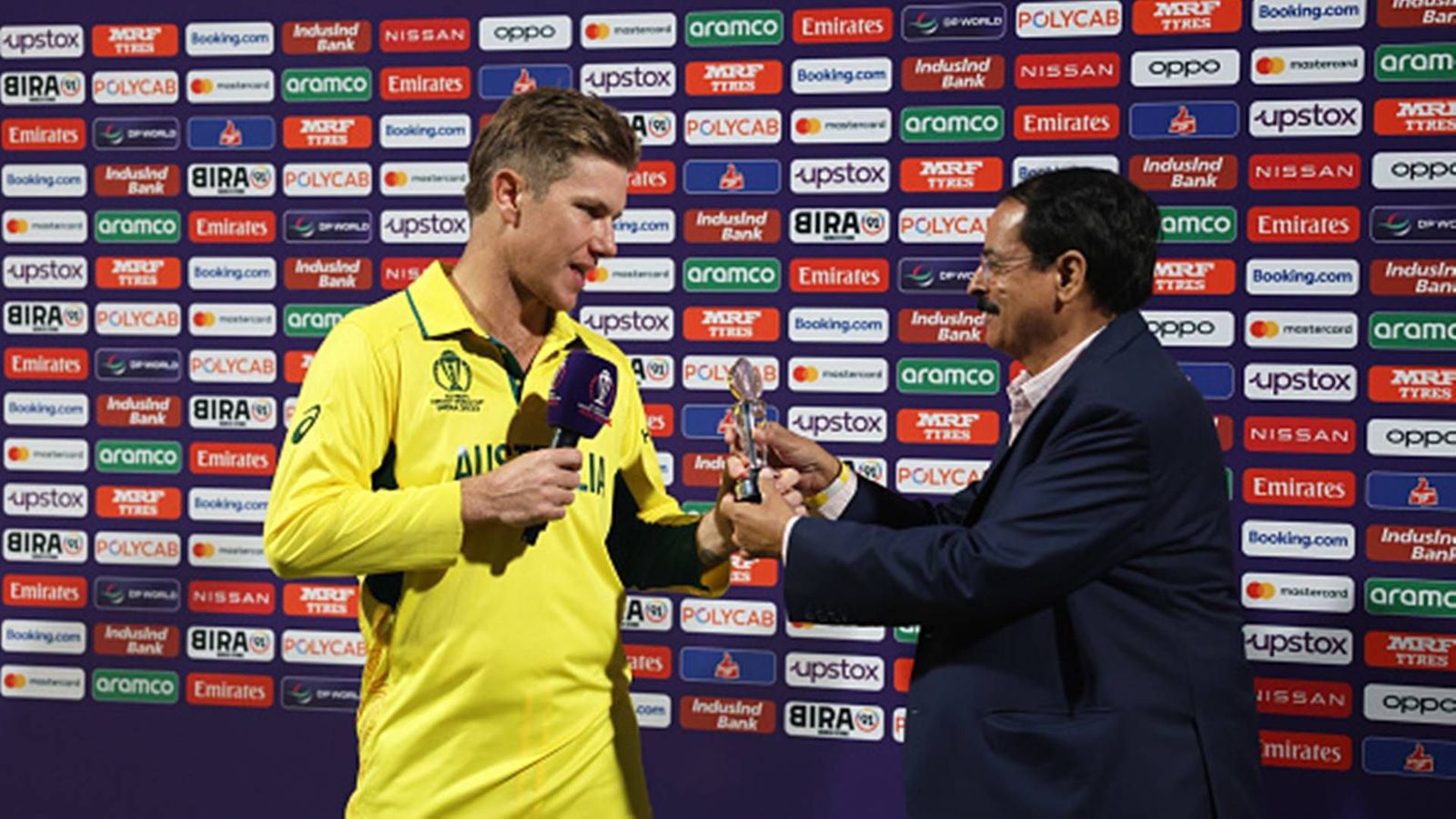 Back-in-form Adam Zampa reveals he bowled despite being unfit in two matches, says ‘I wasn’t feeling great because…’ Adam Zampa receives the 'Player of the match' award (Getty Images)