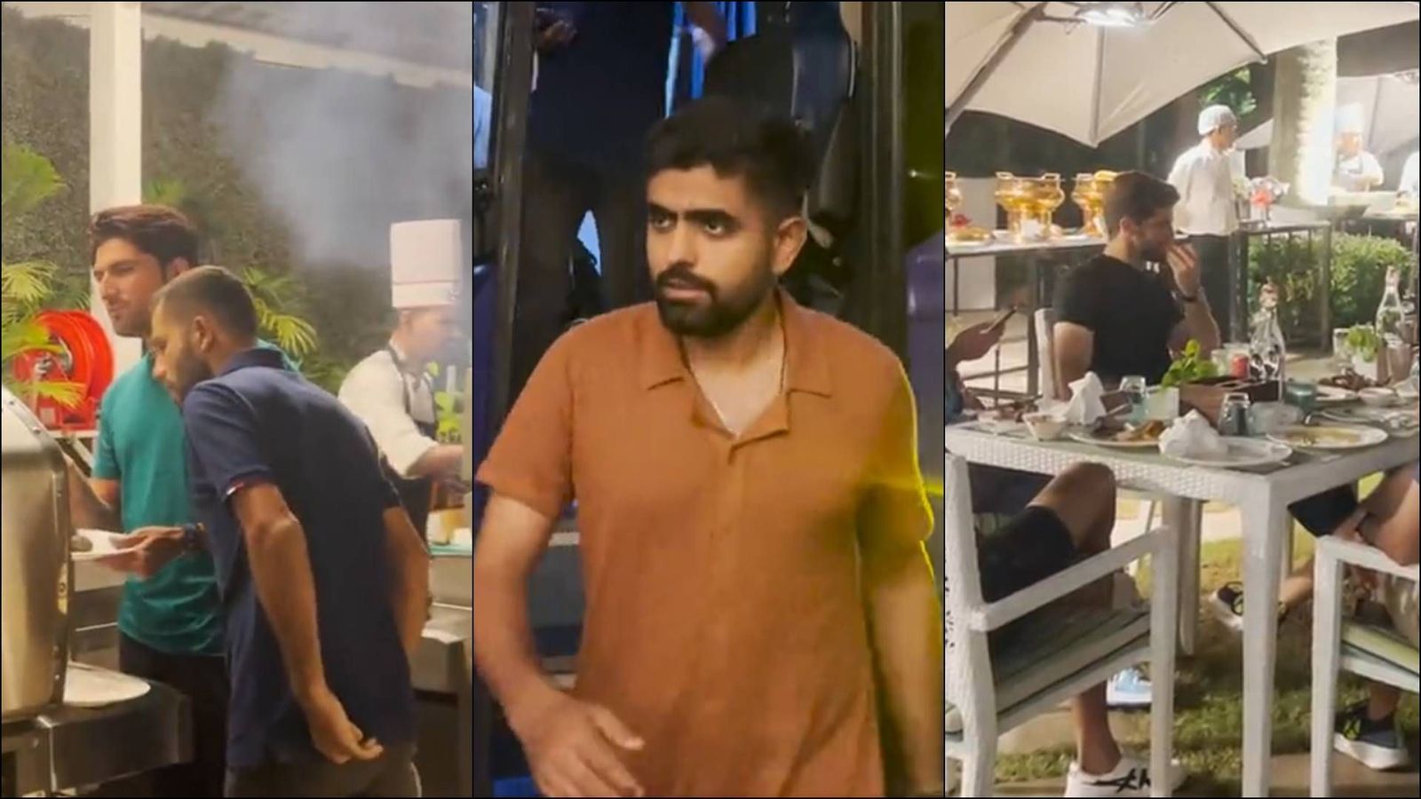 Watch: After big loss to India, Babar Azam's Pakistan go out for team dinner in Bengaluru during long break Pakistan players at team dinner on October 16 (Screengrab: Pakistan Cricket)