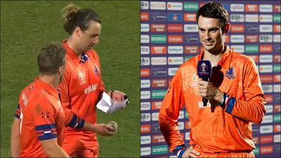 'We do a fair bit of research': Netherlands captain Scott Edwards' epic reply to 'paper' seen during South Africa's failed run chase Netherlands captain Scott Edwards in the post-match presentation (Getty Images)