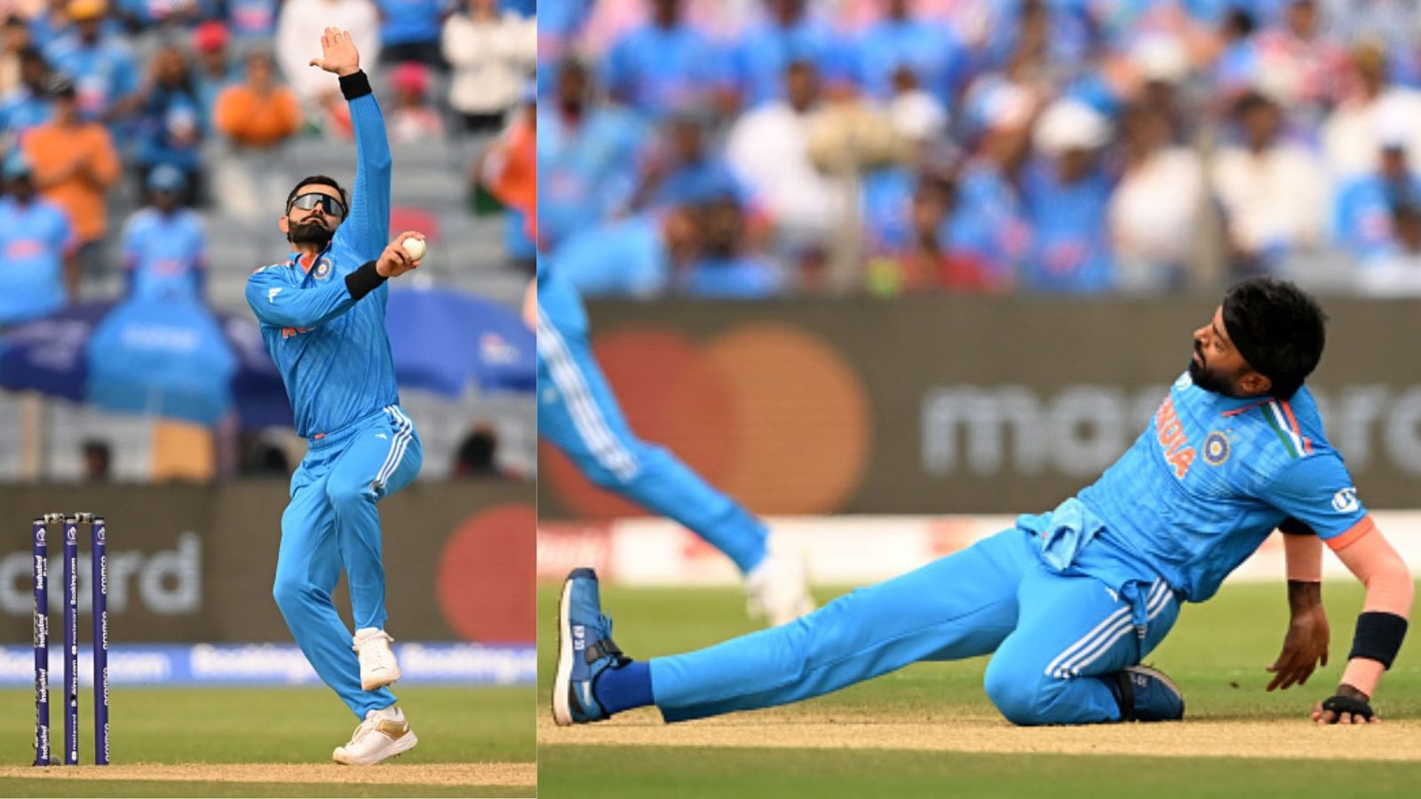 WATCH: Fans go delirious after Rohit Sharma asks Virat Kohli to bowl and complete Hardik Pandya's over; video sets internet ablaze India's Virat Kohli and Hardik Pandya (Getty Images)