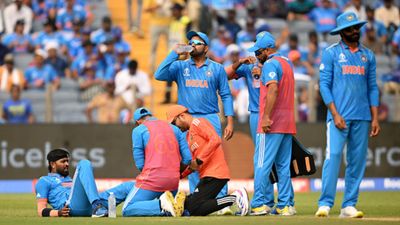 BCCI gives update on Hardik Pandya's scary injury, Indian all-rounder taken for scans and set to remain sidelined Hardik Pandya of India reacts in their follow through after bowling during the ICC Men's Cricket World Cup India 2023 between India and Bangladesh at MCA International Stadium on October 19, 2023 in Pune, India.