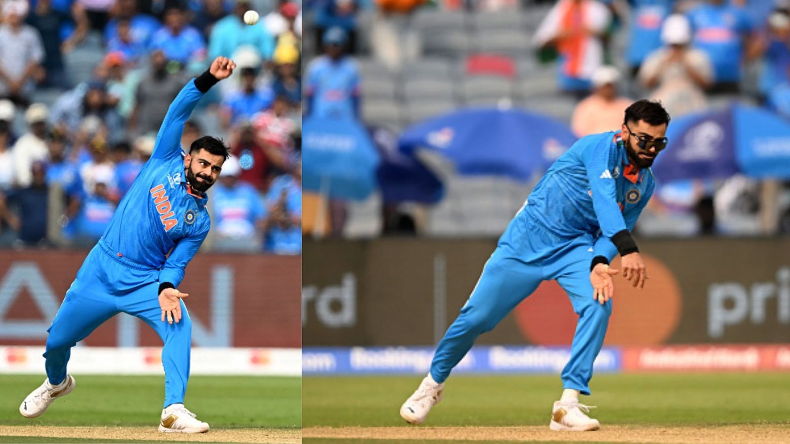 ODI World Cup: Twitter goes into overdrive after star batter Virat Kohli bowls against Bangladesh for first time in six years India star batter Virat Kohli bowling for the country in the ODI World Cup (Getty Images)
