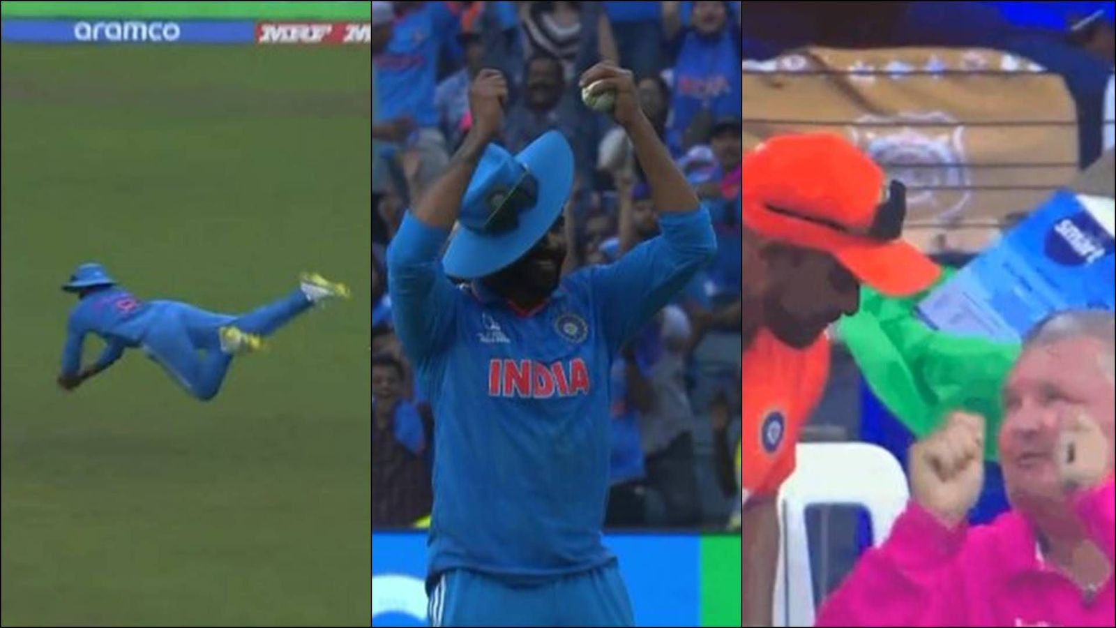 Jadeja signals he wants gold medal for 'best fielder' after pulling off a blinder to dismiss Mushfiqur, watch video Ravindra Jadeja signals for gold medal after taking the catch (Screengrab: Hotstar)