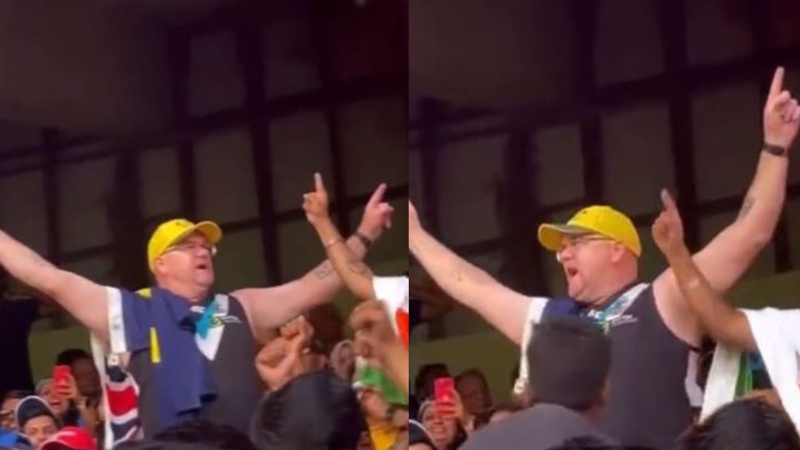 WATCH: Australian fan chants ‘Bharat Mata Ki Jay’ slogan aloud during Pakistan vs Australia match, video breaks internet Australian fan was spotted chanting 'Bharat Mata Ki Jay' during Pakistan vs Australia clash on October 20.