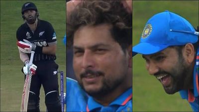 Watch: Kuldeep Yadav turns pacer to counter Daryl Mitchell’s reverse sweep, 113.7 kmph ball leaves Rohit Sharma in splits Rohit Sharma reacts to Kuldeep Yadav's seam-up delivery hitting Daryl Mitchell (Screengrab: Hotstar)