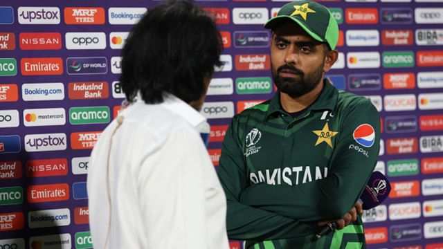 'Heard Babar Azam cried after Afghanistan defeat': Mohammad Yousuf sympathises with Pakistan skipper, says 'not only his fault' Pakistan's Babar Azam with former Pakistan chairman Ramiz Raja.