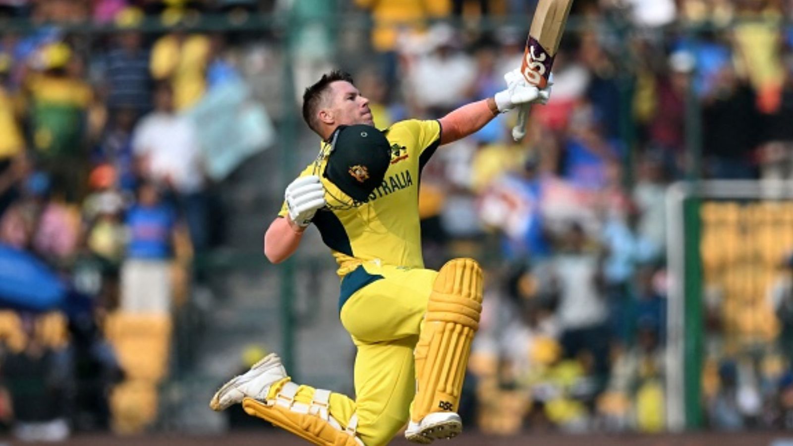 AUS vs NED: David Warner whacks another ton to emulate Sachin Tendulkar's prestigious World Cup record Australia's star batter David Warner celebrates after scoring his century against Netherlands in their ODI World Cup clash on Wednesday