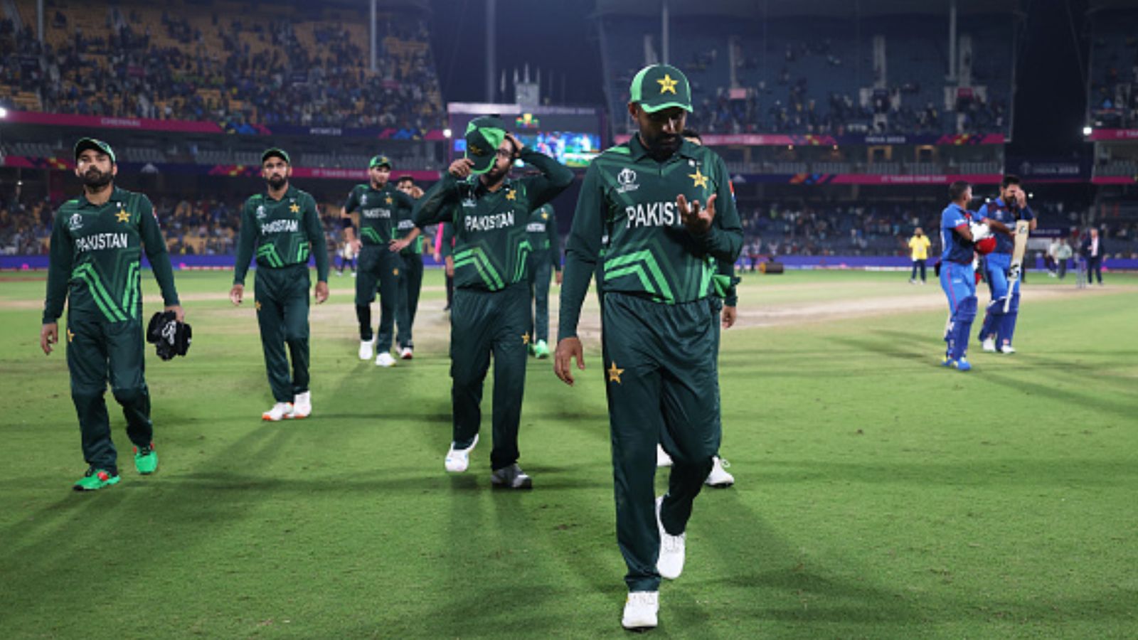 EXPLAINED: How Babar Azam's Pakistan can still qualify for World Cup 2023's semifinals after Afghanistan thumping? Pakistan skipper Babar Azam along with this teammates in this frame.