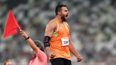 Neeraj Chopra's close friend Sumit Antil breaks World Record at Para-Asian Games Sumit Antil celebrates after winning gold in the Asian Para Games