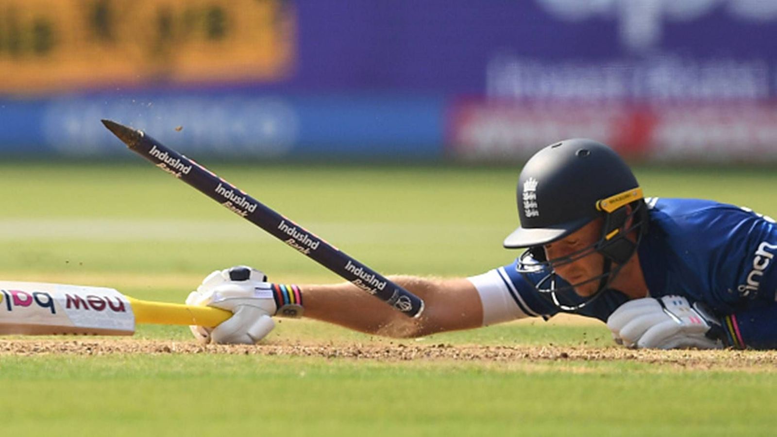 Bowled out for 156 by Sri Lanka, England brutally trolled for downfall of 'Bazball' in World Cup Joe Root of England is run out by Kusal Mendis (Getty Images)