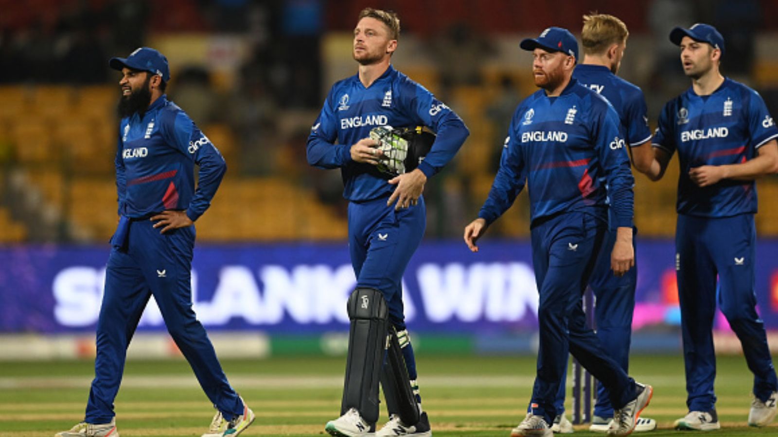 'You don't become bad team overnight': Jos Buttler Buttler on England's horrendous World Cup show after shock loss vs Sri Lanka Adil Rashid, Jonny Bairstow and Jos Buttler of England cut dejected figures following the ICC Men's Cricket World Cup India 2023 between England and Sri Lanka at M. Chinnaswamy Stadium on October 26, 2023 in Bangalore, India.