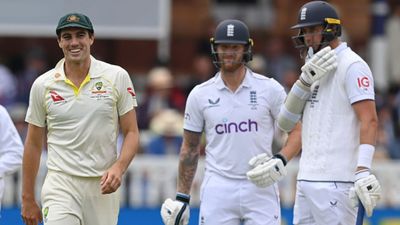 'You're an absolute disgrace': Stuart Broad reveals he openly slammed Pat Cummins in live match Ben Stokes and Stuart Broad of England watch Pat Cummins (L) of Australia during the fifth day of the 2nd Test between England and Australia at Lord's Cricket Ground on July 02, 2023 in London, England.