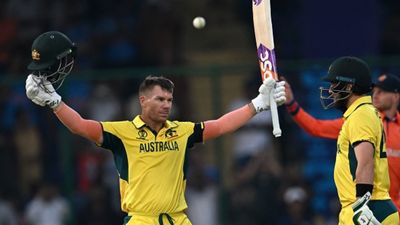 IND vs AUS: David Warner, Steve Smith and others to remain in India after World Cup as Australia announce squad for T20I series Australian cricketer David Warner celebrates a century in the World Cup.