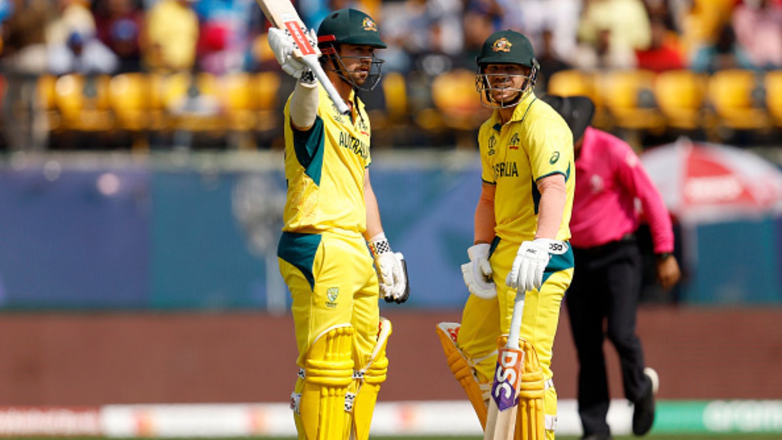 AUS vs NZ: David Warner, Travis Head and tail-enders, help Australia create World Cup history vs New Zealand Travis Head and David Warner in action for Australia against New Zealand.