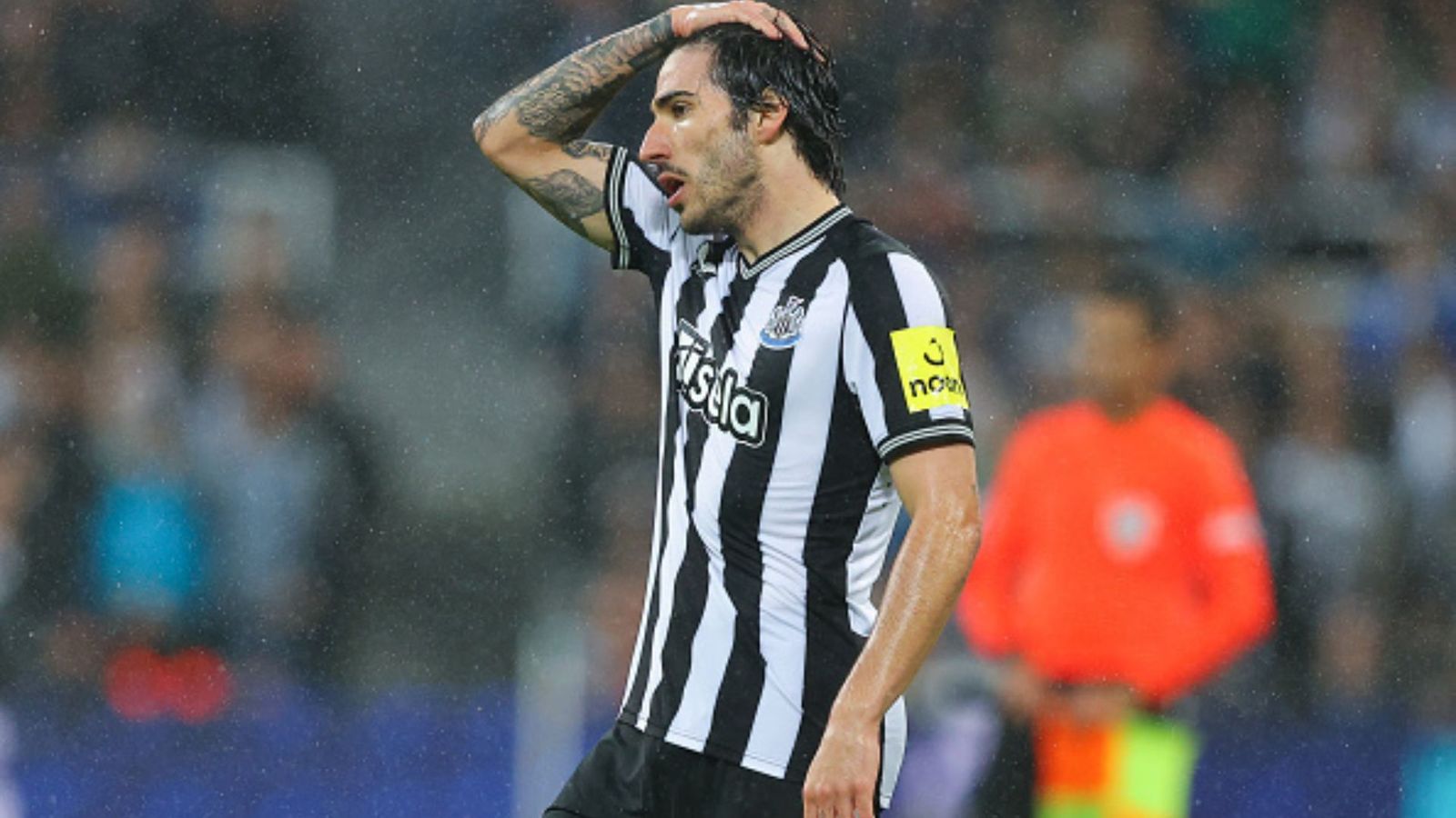 Newcastle United announces Sandro Tonali's 10-month ban for betting offences Sandro Tonali of Newcastle United.