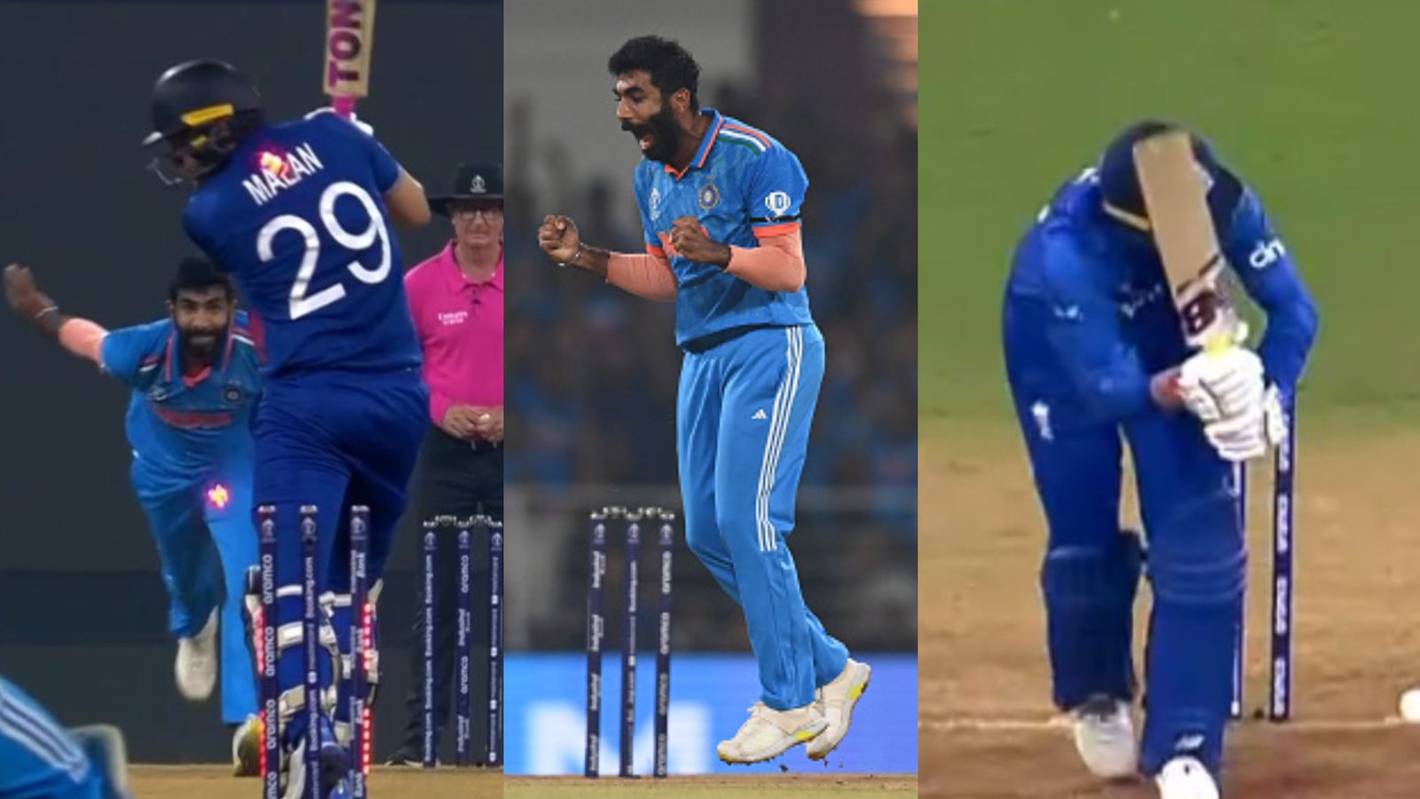WATCH: Jasprit Bumrah turns India's troubleshooter, sends Malan, Root packing with back-to-back magical deliveries India's Jasprit Bumrah (centre) and England's star batters Dawid Malan (left) and Joe Root in this frame.