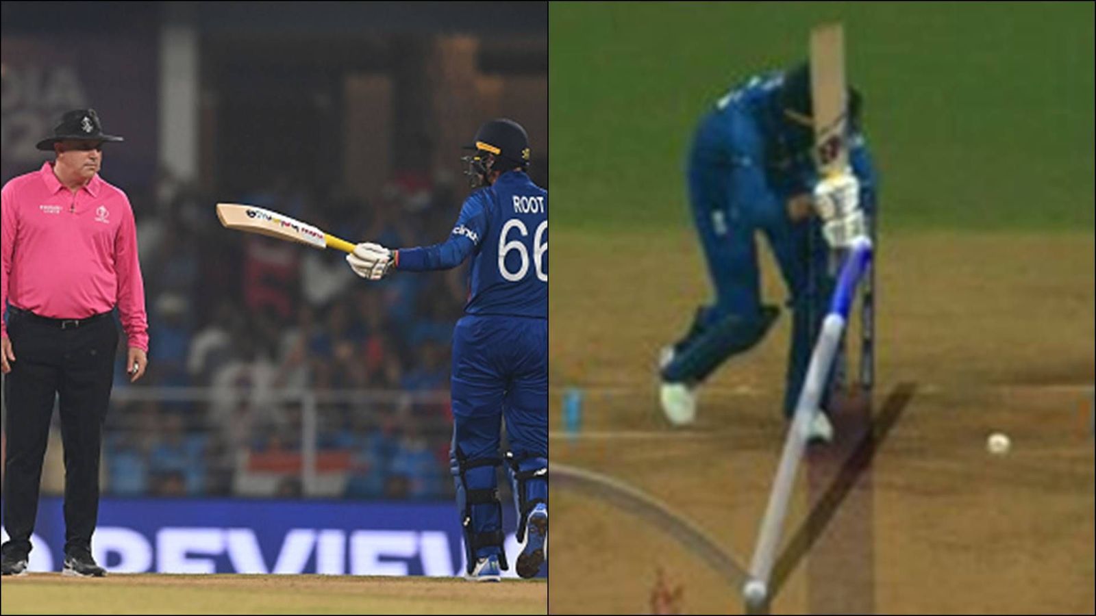 Frustrated Joe Root shows bat to umpire after DRS does not go his way, video goes viral Joe Root shows the bat to umpire before walking off the ground (Getty Images)