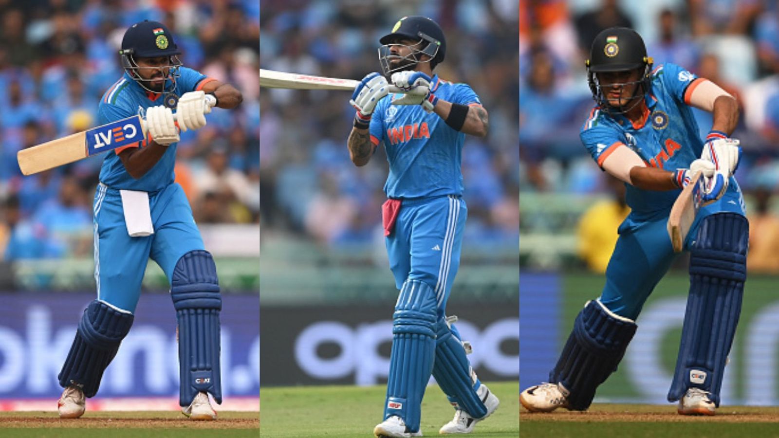 Dinesh Karthik unveils bowling blueprint for dismissing Virat Kohli, Shubman Gill and Shreyas Iyer early in innings Shreyas Iyer (L), Virat Kohli (C) and Shubman Gill (R).