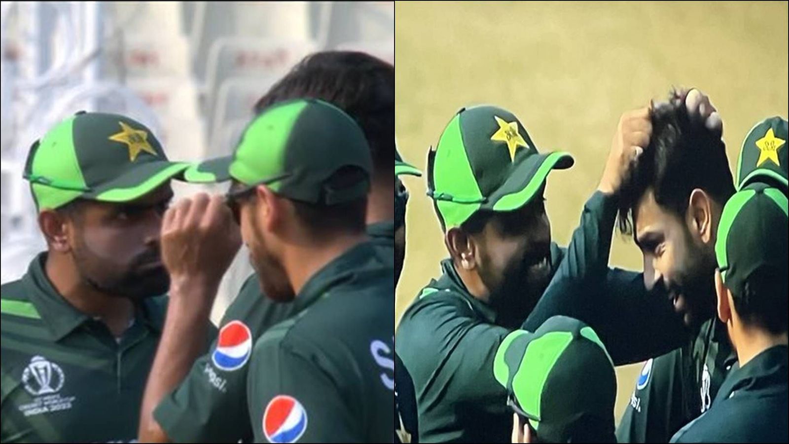 Watch: Babar Azam shows never-seen-before avatar as he pulls Haris Rauf's hair while celebrating Mushfiqur Rahim's wicket Babar Azam pulls Haris Rauf's hair after he takes Mushfiqur Rahim's wicket (Screengrab: Hotstar)