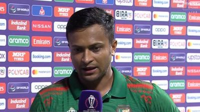 'Luckily I got some runs, feeling better now': Shakib Al Hasan after defeat to Pakistan knocked them out World Cup semi-final race Bangladesh captain Shakib Al Hasan in the post-match presentation after seven-wicket loss to Pakistan (Screengrab: Hotstar)