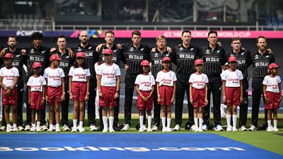 Big blow for New Zealand, Kane Williamson ruled out of high-voltage clash against South Africa, doubtful for Pakistan game too New Zealand cricket team standing during national anthem before the match (Getty Images)