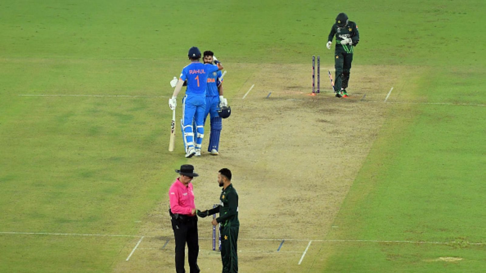 Fakhar Zaman's big revelation: India defeat weighed heavily on Pakistan's World Cup spirits Shreyas Iyer and KL Rahul of India celebrate victory after the ICC Men's Cricket World Cup India 2023 match between India and Pakistan at Narendra Modi Stadium on October 14, 2023 in Ahmedabad, India.