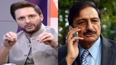 WATCH: More drama in Pakistan cricket, Shahid Afridi tears into Zaka Ashraf on live TV, defends Babar Azam; video viral Shahid Afridi (L) and Zaka Ashraf (R).