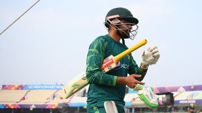 Ex-PCB chief Ramiz Raja reveals reason behind Babar Azam's 'jittery' form in World Cup 2023, says 'everytime he has...' Babar Azam of Pakistan looks on during the ICC Men's Cricket World Cup India 2023 Pakistan & Bangladesh Net Sessions at Eden Gardens on October 30, 2023 in Kolkata, India.