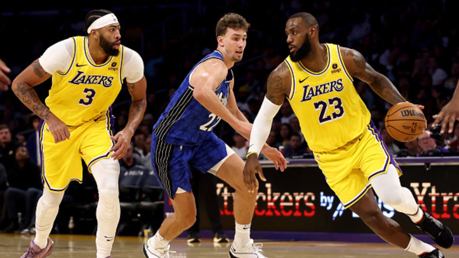 LeBron James: Five milestones Los Angeles Lakers star can hit during his 21st NBA season LeBron James (right) of the Los Angeles Lakers dribbles the ball against Franz Wagner #22 of the Orlando Magic during the third quarter at Crypto.com Arena on October 30, 2023 in Los Angeles, California. NOTE TO USER: User expressly acknowledges and
