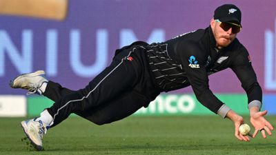 ODI World Cup: We are just two wins away from reaching the semi-finals, says New Zealand's Glenn Phillips New Zealand's Glenn Phillips takes a diving catch at the 2023 Cricket World Cup. (Getty Images)