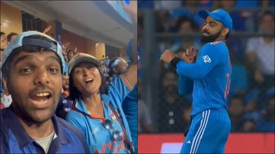 Mumbai crowd chants 'Kohli ko bowling do' after 7 wickets fall, Virat's reaction makes fans go berserk Virat Kohli reacts to crowd's demand at the Wankhede Stadium during clash against Sri Lanka (Screengrab: Hotstar)