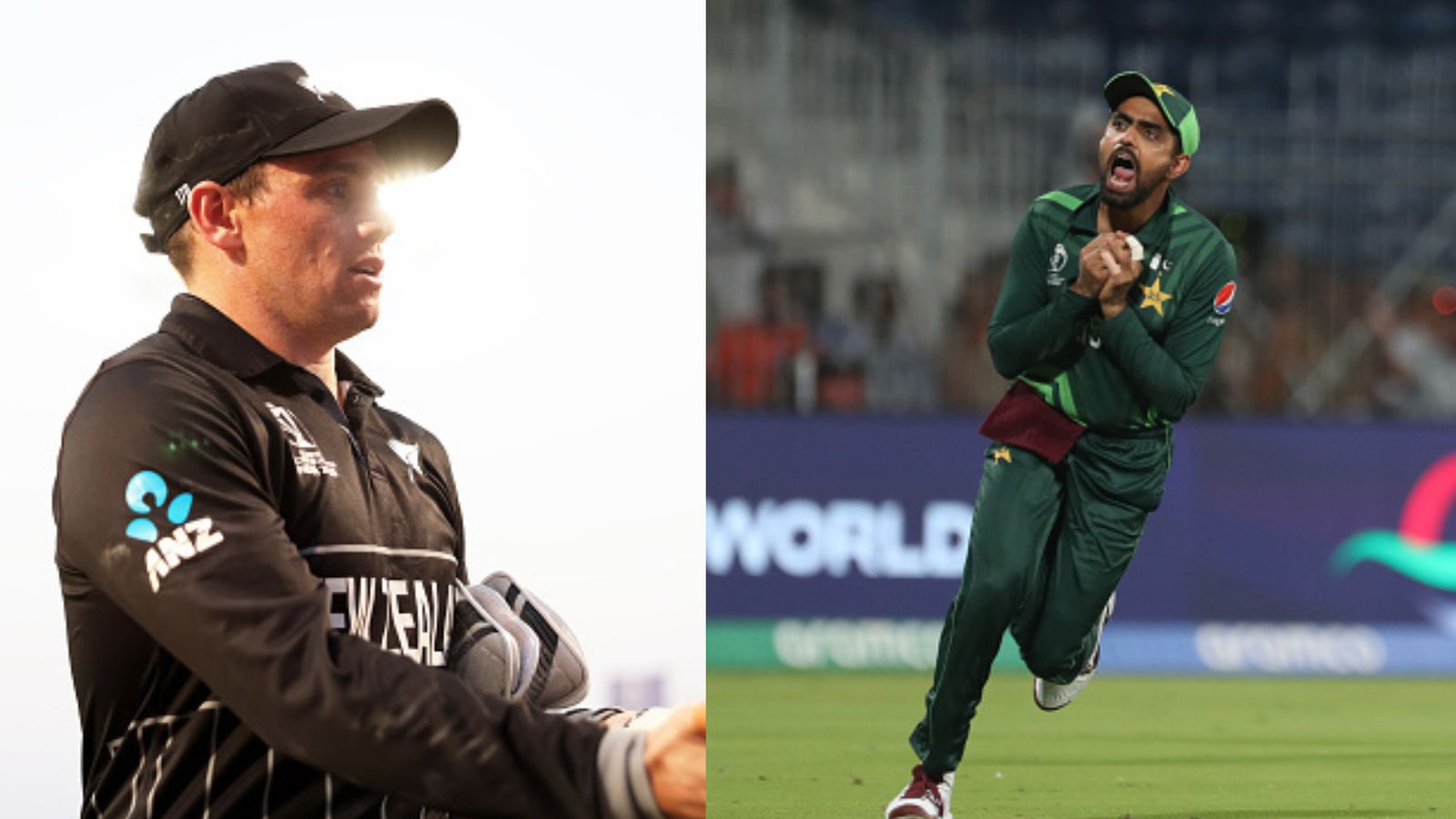 What will happen if Pakistan vs New Zealand's World Cup clash gets washed out in Bengaluru? New Zealand's stand-in captain Tom Latham (left) and Pakistan skipper Babar Azam in this frame. (Getty)