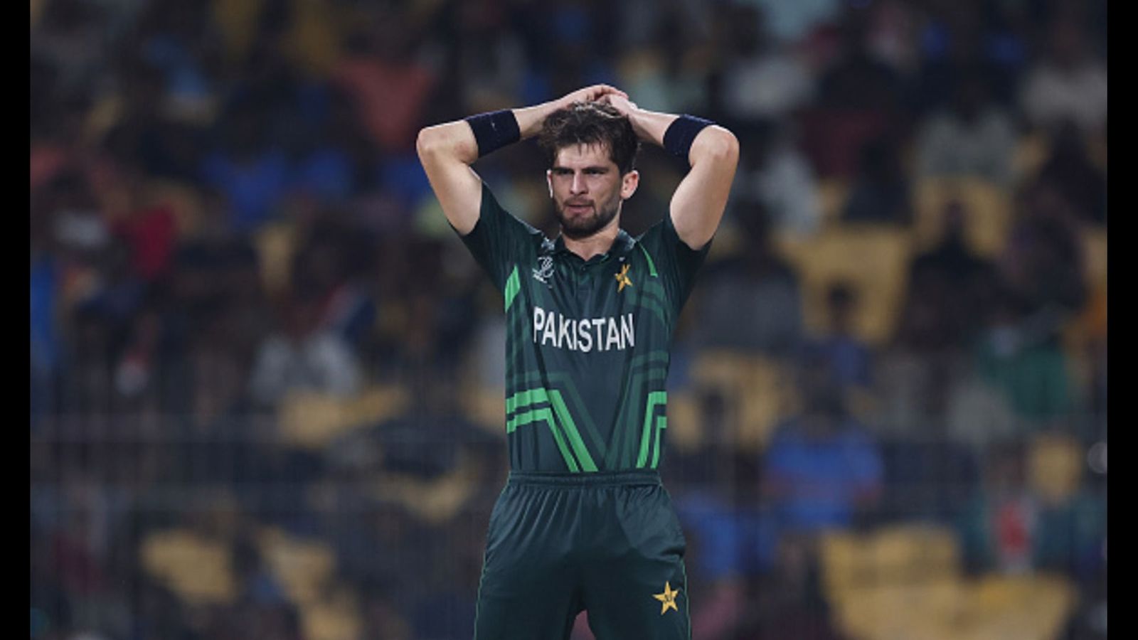 NZ vs PAK: ODI's no. 1 ranked bowler Shaheen Afridi bowls Pakistan's most expensive over in World Cup history Pakistan pacer Shaheen Afridi reacts during an ODI World Cup 2023 match.